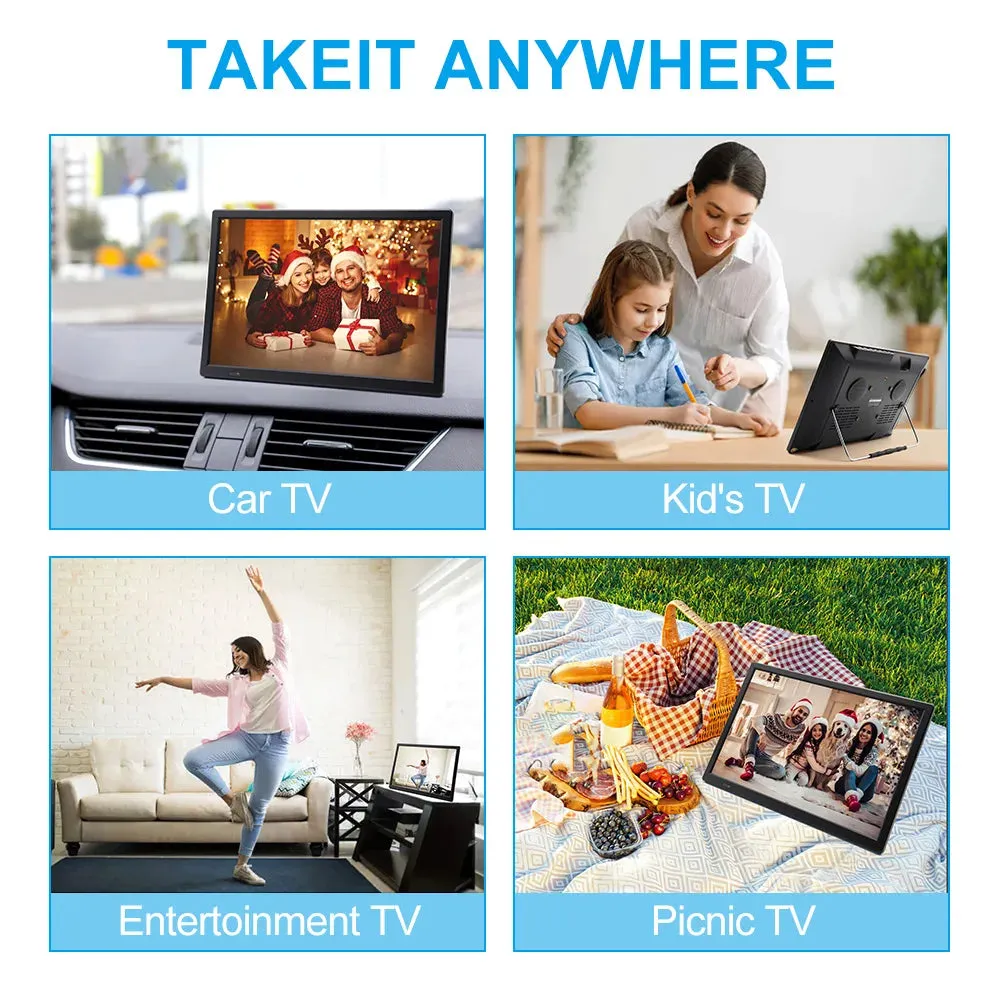15.4 Portable Car Tv with Digital Dvb T2 and Atsc