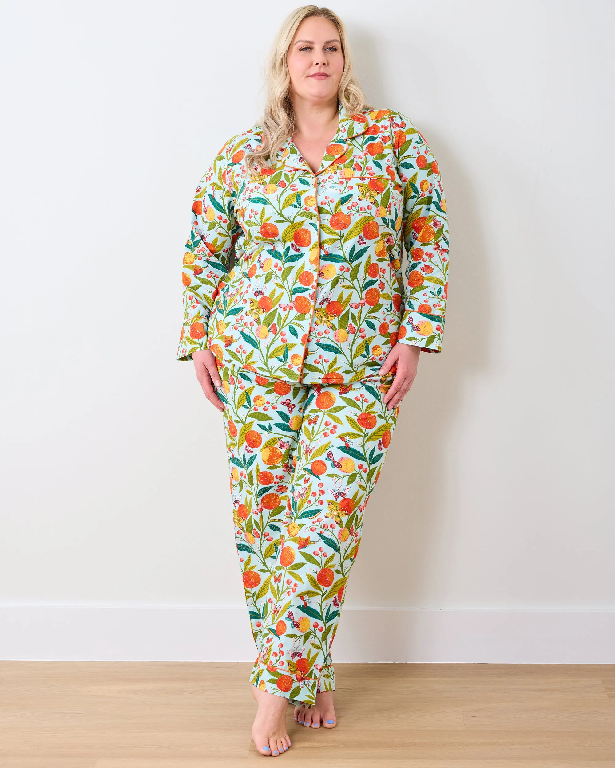 Butterfly Grove - Petite Long PJ Set - Soft Blue