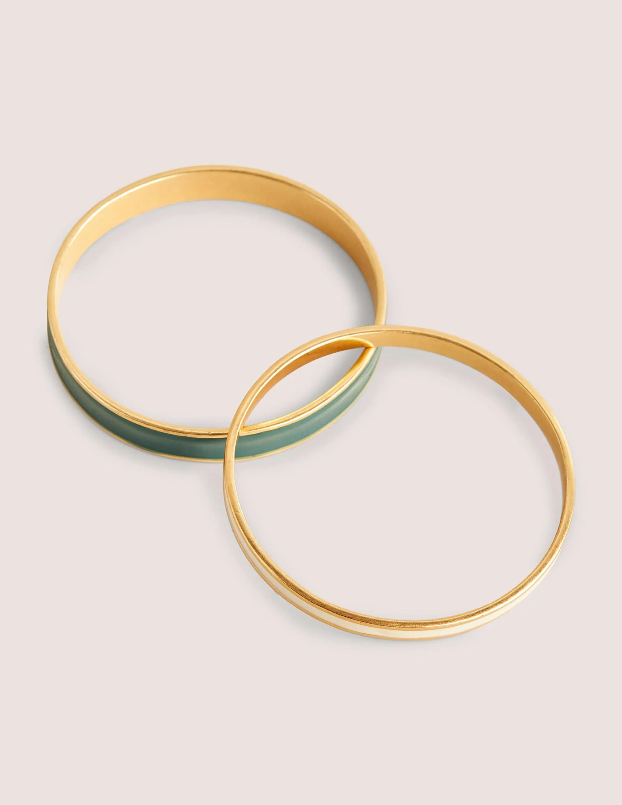 Enamel Bangle Set-Hunter Green/ Ivory