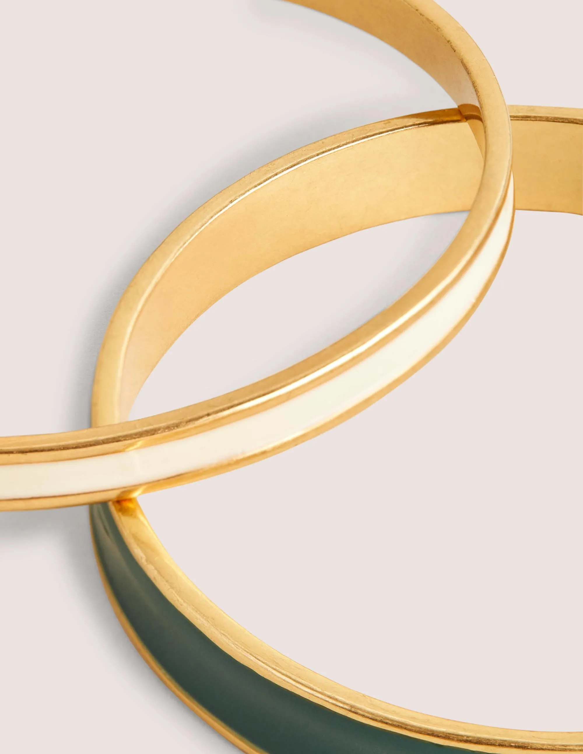 Enamel Bangle Set-Hunter Green/ Ivory