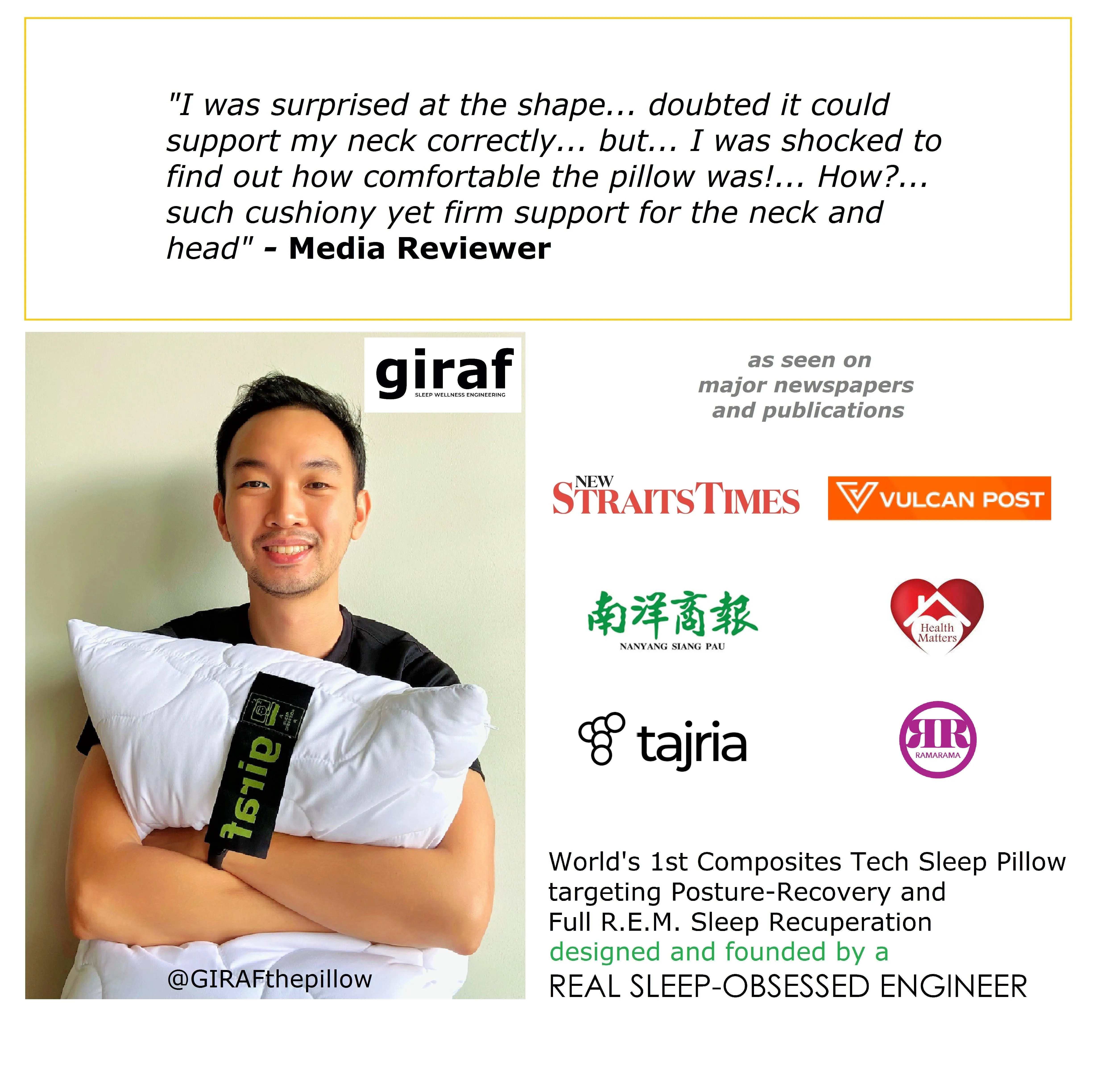 GIRAF® X WARRIOR PLUNGE Composites-3 Pro Cuddle Tech Sleeping Pillow