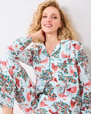 Hen House - Petite Long PJ Set - Soft Blue