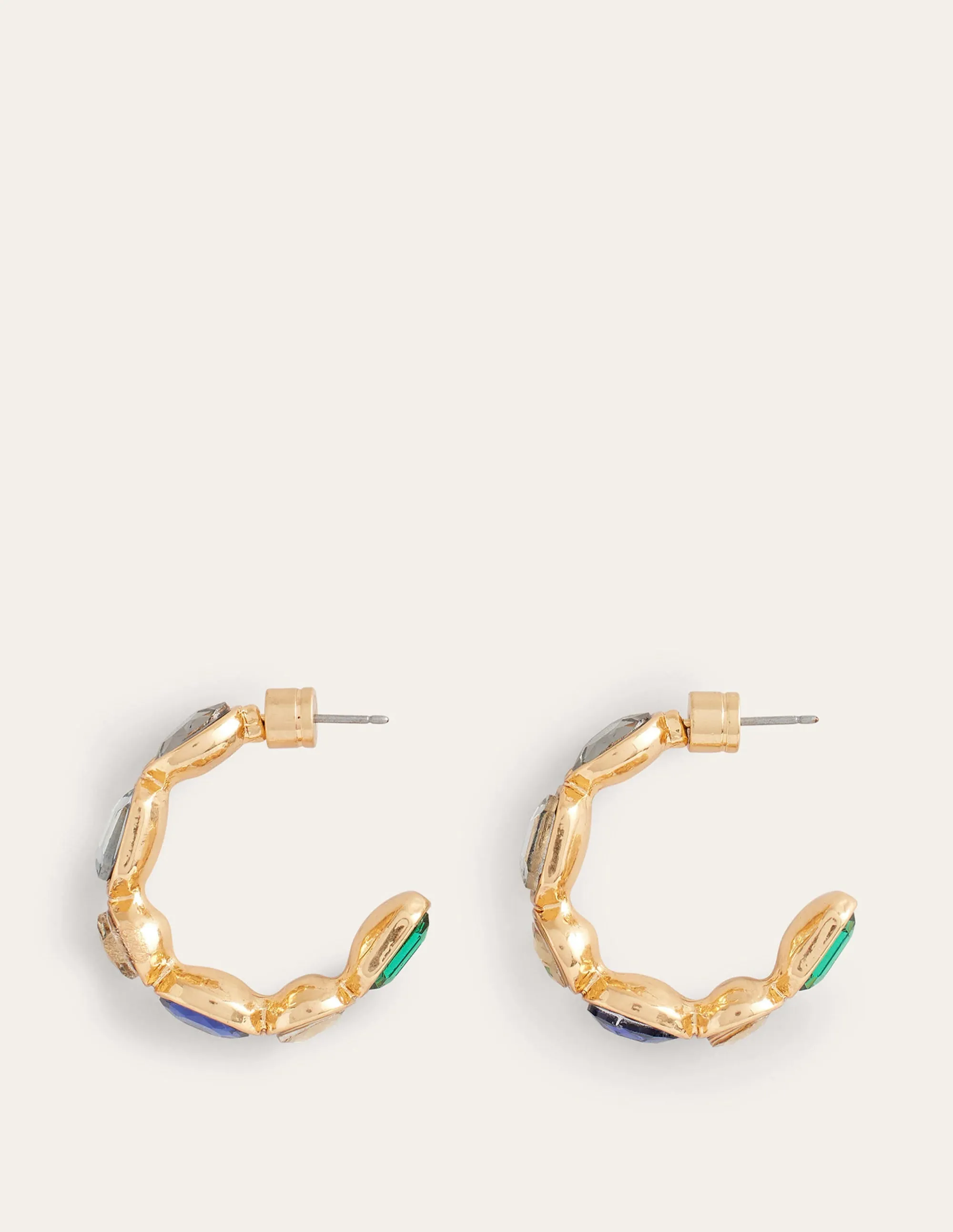 Jewelled Hoop Earrings-Blue Multi