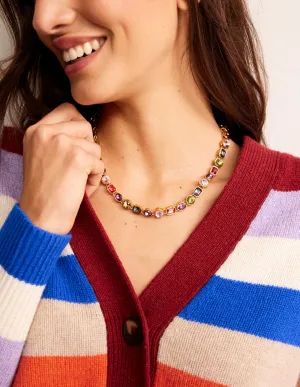 Jewelled Necklace-Pink Multi
