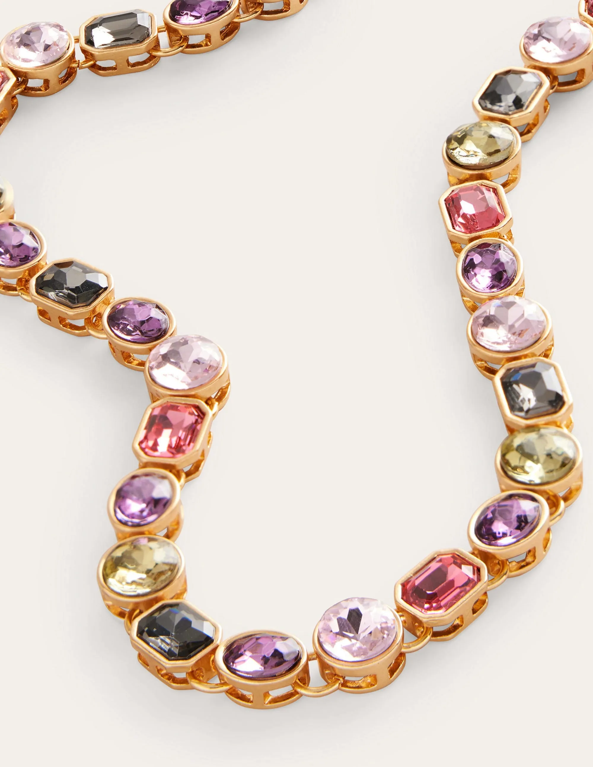 Jewelled Necklace-Pink Multi