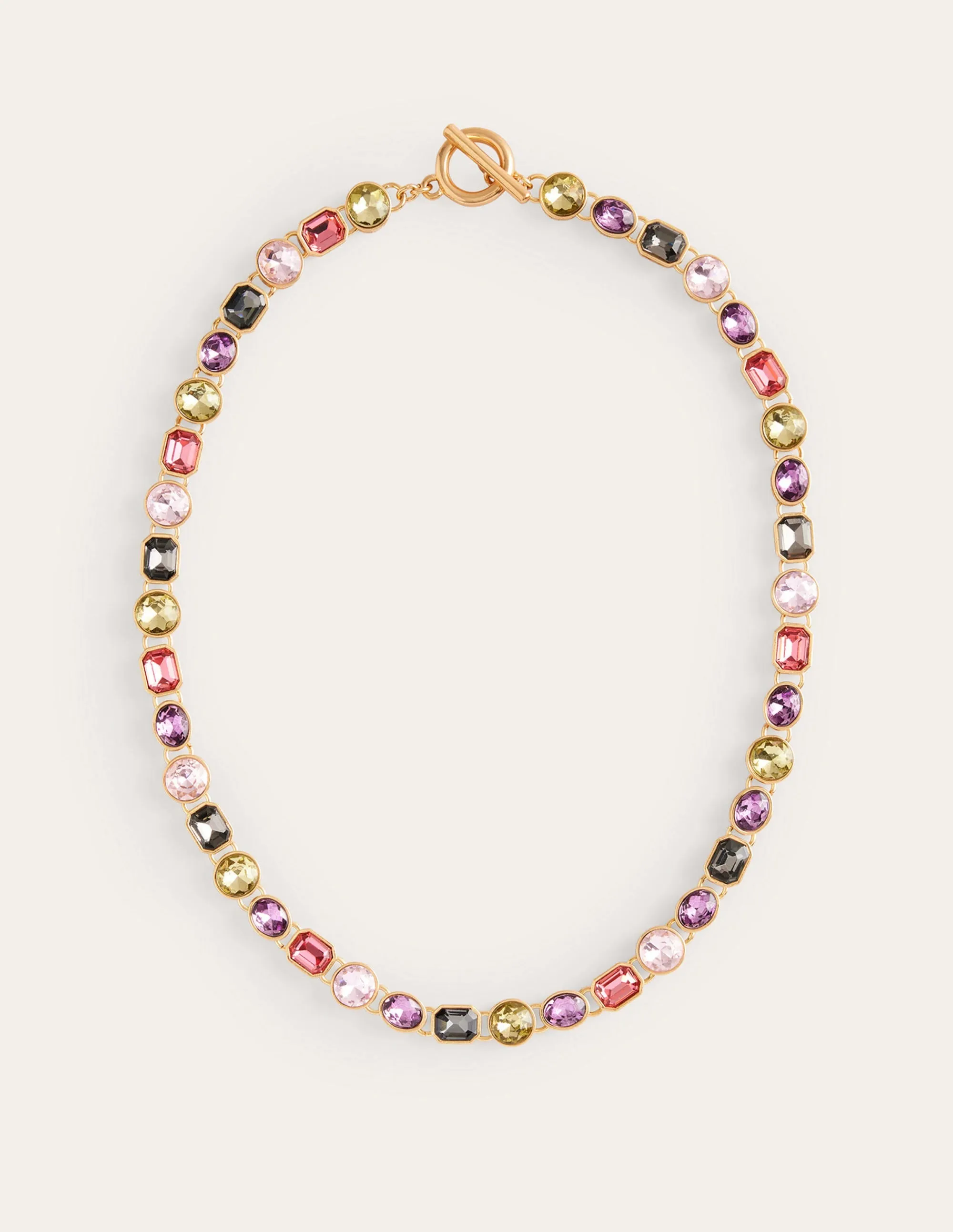 Jewelled Necklace-Pink Multi