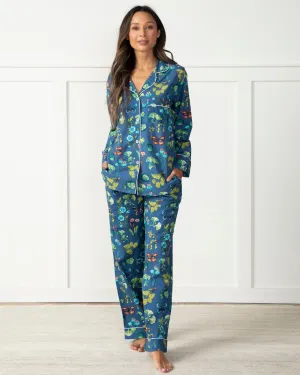 PF x J.McLaughlin Mini Greenhouse - Long Sleep Set - Navy