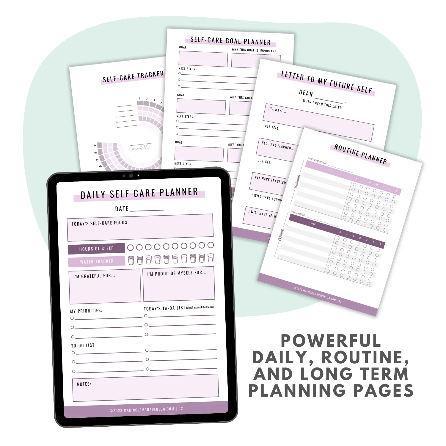 Self Care Planner