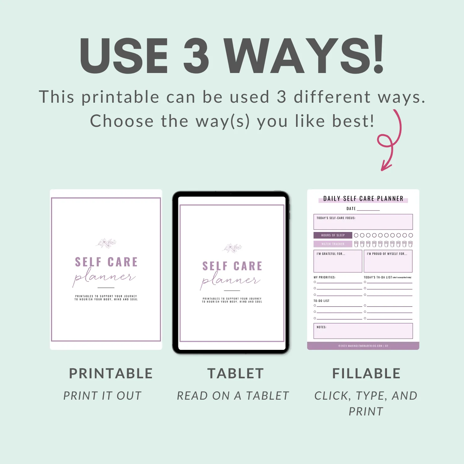 Self Care Planner