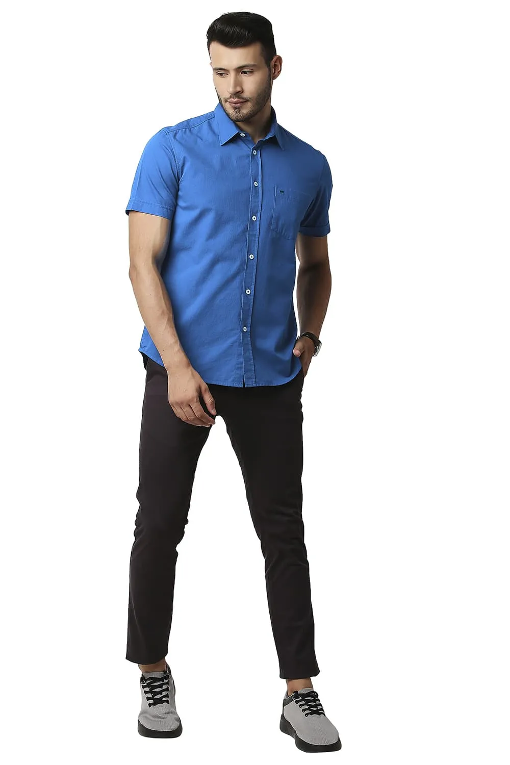 Slim Fit Dobby Halfsleeves Shirt