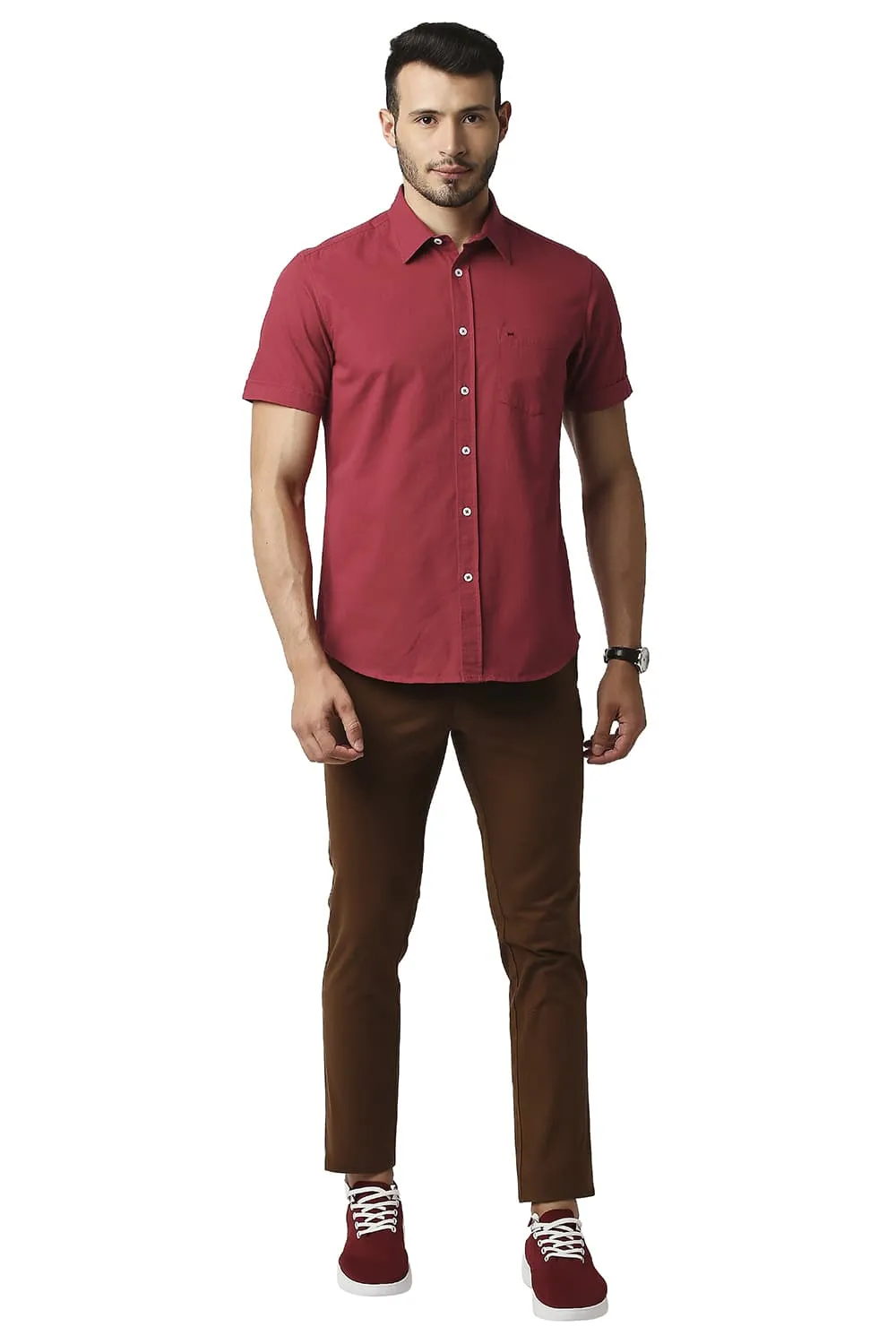 Slim Fit Dobby Halfsleeves Shirt