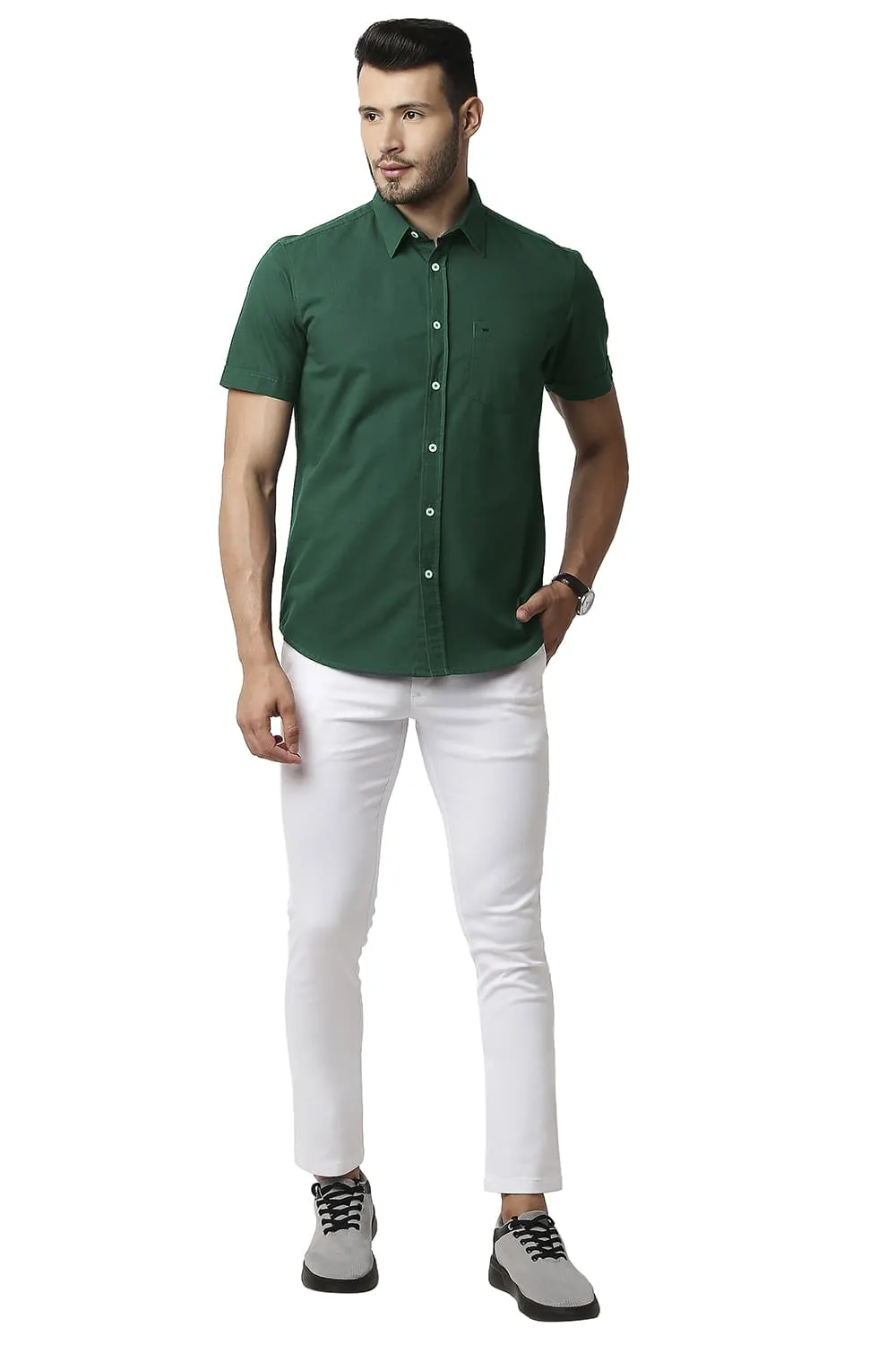 Slim Fit Dobby Halfsleeves Shirt