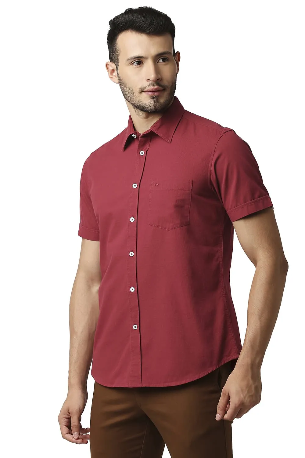 Slim Fit Dobby Halfsleeves Shirt