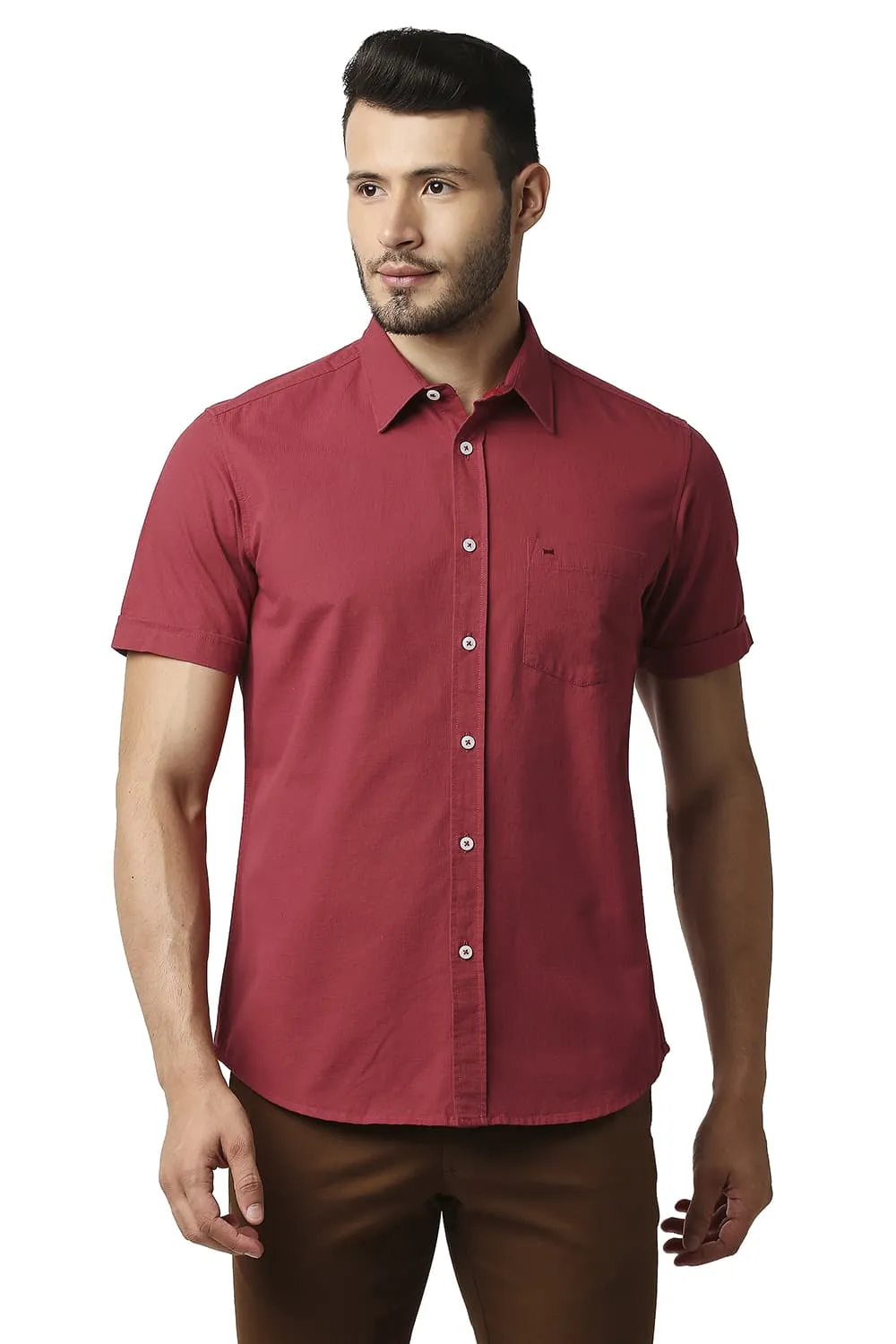 Slim Fit Dobby Halfsleeves Shirt