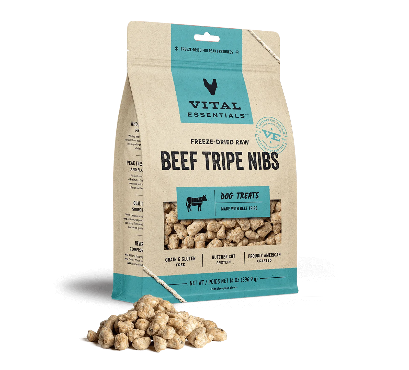 Vital Essentials Freeze-Dried Beef Tripe Nibs Dog Treats