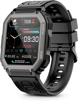 ZYCZWL Military Smart Watches for Men with Bluetooth Call(Answer/Dial Calls) Tactical Outdoor Sports Smartwatch for Android and iPhone 5ATM Waterproof Watch Big Screen Fitness Tracker